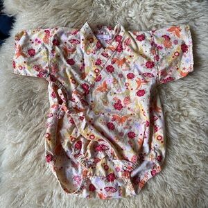 Lucky Wang NYC Infant Kimono Onesie Short Sleeve